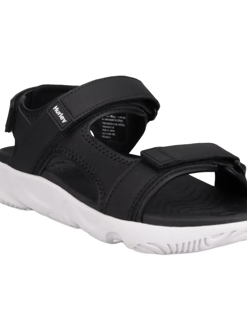 Hurley Men's Strap Sandals Adjustable Comfort Sport Back Strap Black 11, NWT